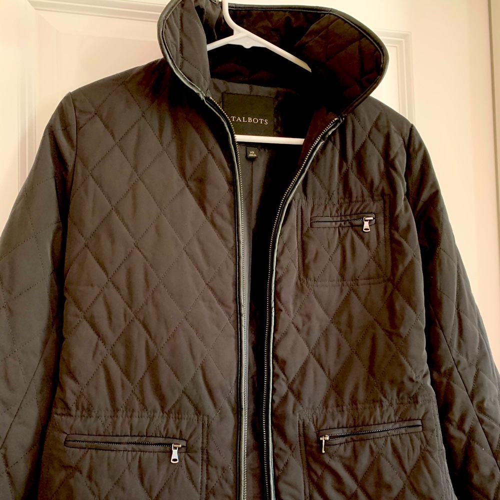 Talbots XS black quilted jacket